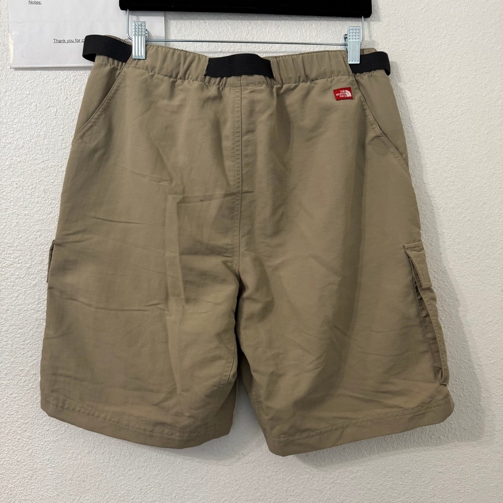 VTG The North Face Mens Khaki Nylon Cargo Shorts M Belted Hiking Gorpcore Y2K - Picture 3 of 7